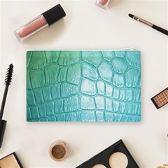 Leather Teal Green Cosmetic Bag (Medium) from ArtsNow.com Back