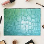 Leather Teal Green Cosmetic Bag (XL)