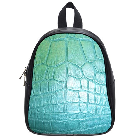 Leather Teal Green School Bag (Small) from ArtsNow.com Front