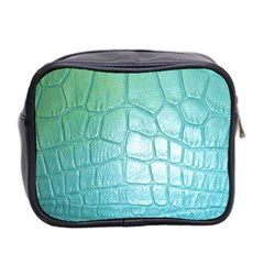 Leather Teal Green Mini Toiletries Bag (Two Sides) from ArtsNow.com Back