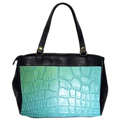 Leather Teal Green Oversize Office Handbag (Two Sides) from ArtsNow.com Back