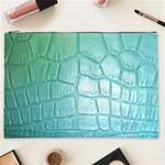 Leather Teal Green Cosmetic Bag (XXL)