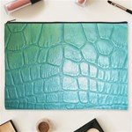 Leather Teal Green Cosmetic Bag (XXXL)