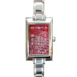 Ll Alligator Red Rectangular Italian Charm Watch