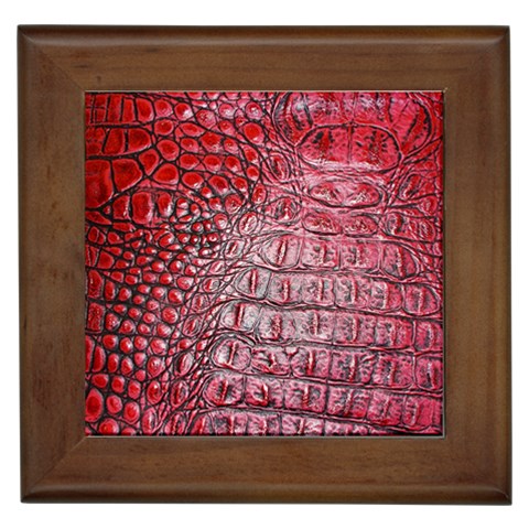 Ll Alligator Red Framed Tile from ArtsNow.com Front