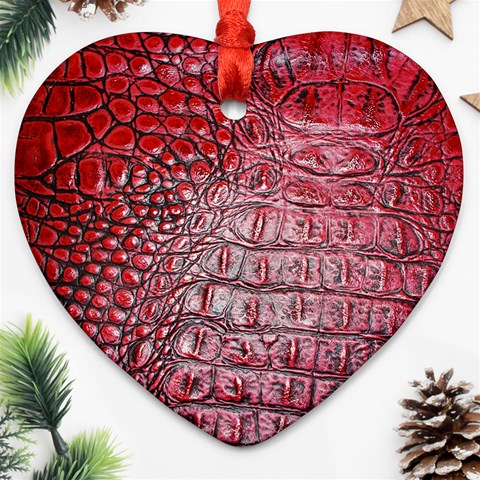 Ll Alligator Red Ornament (Heart) from ArtsNow.com Front