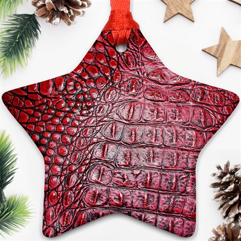 Ll Alligator Red Ornament (Star) from ArtsNow.com Front