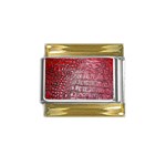 Ll Alligator Red Gold Trim Italian Charm (9mm)