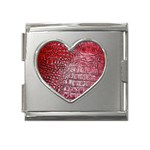 Ll Alligator Red Mega Link Heart Italian Charm (18mm)