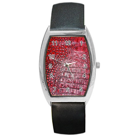 Ll Alligator Red Barrel Style Metal Watch from ArtsNow.com Front