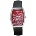 Ll Alligator Red Barrel Style Metal Watch