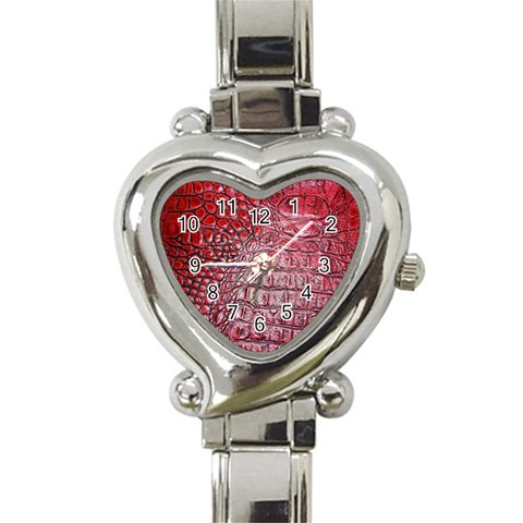 Ll Alligator Red Heart Italian Charm Watch from ArtsNow.com Front