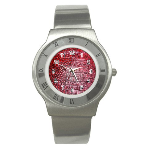 Ll Alligator Red Stainless Steel Watch from ArtsNow.com Front