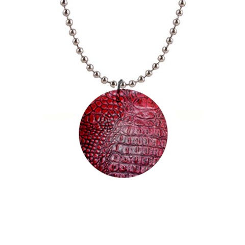 Ll Alligator Red 1  Button Necklace from ArtsNow.com Front