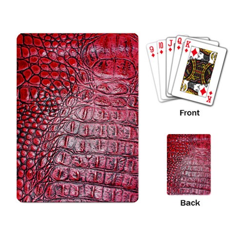 Ll Alligator Red Playing Cards Single Design from ArtsNow.com Back