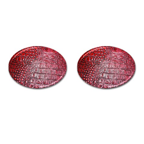 Ll Alligator Red Cufflinks (Oval) from ArtsNow.com Front(Pair)