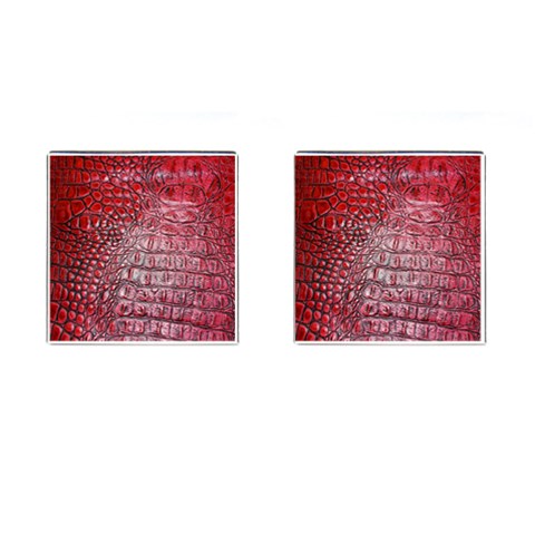 Ll Alligator Red Cufflinks (Square) from ArtsNow.com Front(Pair)