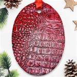 Ll Alligator Red Oval Ornament (Two Sides)