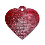 Ll Alligator Red Dog Tag Heart (One Side)