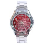 Ll Alligator Red Stainless Steel Analogue Men’s Watch