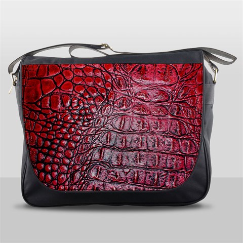 Ll Alligator Red Messenger Bag from ArtsNow.com Front