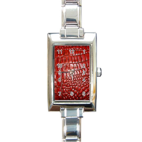 Ll Alligator Natural Color Rectangular Italian Charm Watch from ArtsNow.com Front