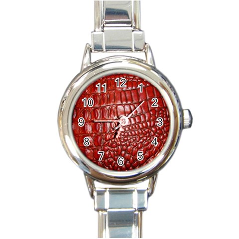 Ll Alligator Natural Color Round Italian Charm Watch from ArtsNow.com Front