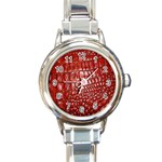 Ll Alligator Natural Color Round Italian Charm Watch