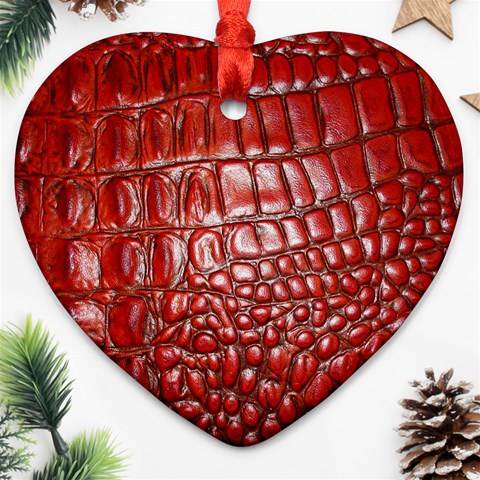 Ll Alligator Natural Color Ornament (Heart) from ArtsNow.com Front