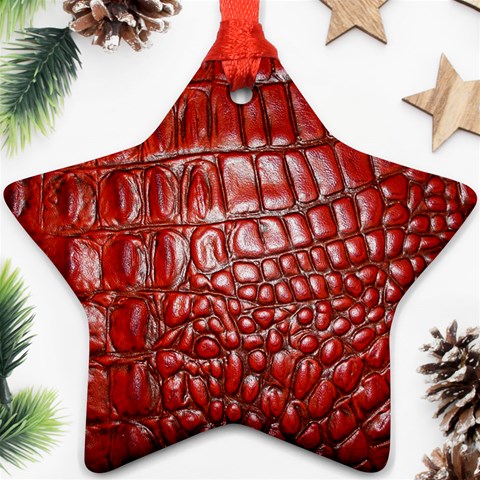 Ll Alligator Natural Color Ornament (Star) from ArtsNow.com Front