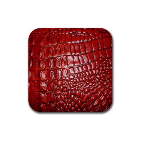 Ll Alligator Natural Color Rubber Square Coaster (4 pack) from ArtsNow.com Front