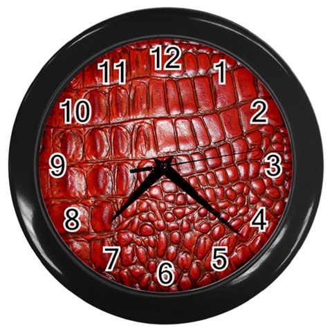 Ll Alligator Natural Color Wall Clock (Black) from ArtsNow.com Front