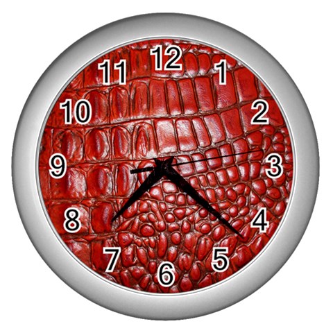 Ll Alligator Natural Color Wall Clock (Silver) from ArtsNow.com Front