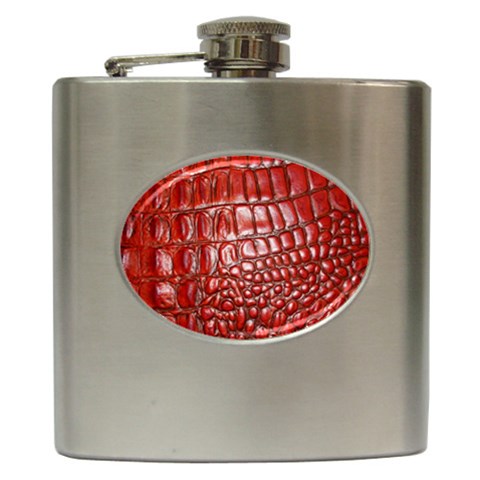 Ll Alligator Natural Color Hip Flask (6 oz) from ArtsNow.com Front