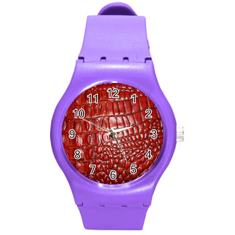 Ll Alligator Natural Color Round Plastic Sport Watch Medium from ArtsNow.com Front