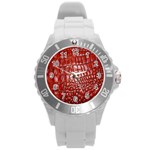 Ll Alligator Natural Color Round Plastic Sport Watch Large