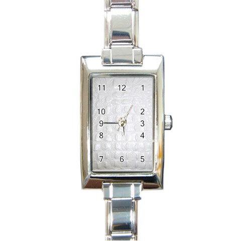 Ll Alligator White Rectangular Italian Charm Watch from ArtsNow.com Front