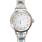 Ll Alligator White Round Italian Charm Watch