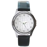 Ll Alligator White Round Metal Watch