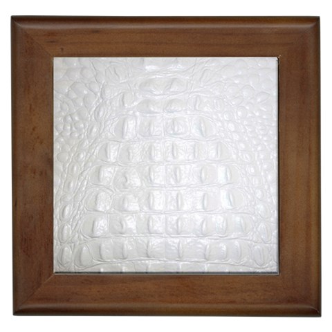 Ll Alligator White Framed Tile from ArtsNow.com Front