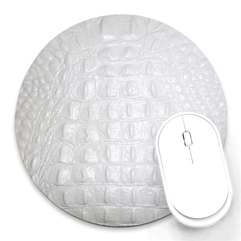 Ll Alligator White Round Mousepad from ArtsNow.com Front