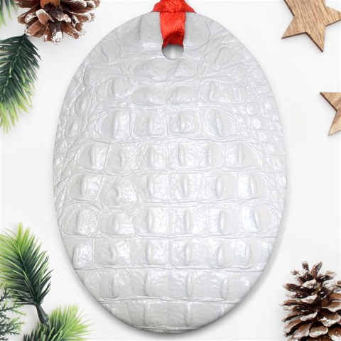 Ll Alligator White Ornament (Oval) from ArtsNow.com Front