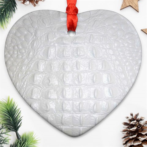 Ll Alligator White Ornament (Heart) from ArtsNow.com Front