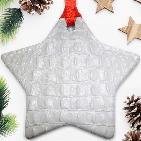 Ll Alligator White Ornament (Star) from ArtsNow.com Front