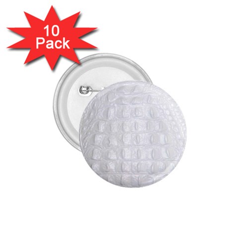 Ll Alligator White 1.75  Button (10 pack)  from ArtsNow.com Front