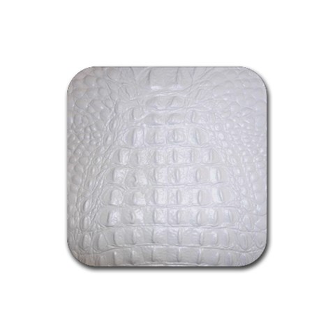 Ll Alligator White Rubber Coaster (Square) from ArtsNow.com Front