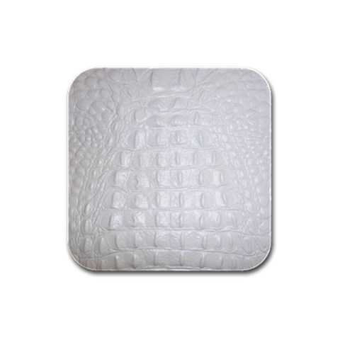 Ll Alligator White Rubber Square Coaster (4 pack) from ArtsNow.com Front