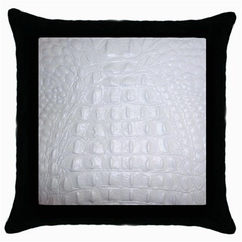 Ll Alligator White Throw Pillow Case (Black) from ArtsNow.com Front