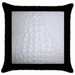 Ll Alligator White Throw Pillow Case (Black)