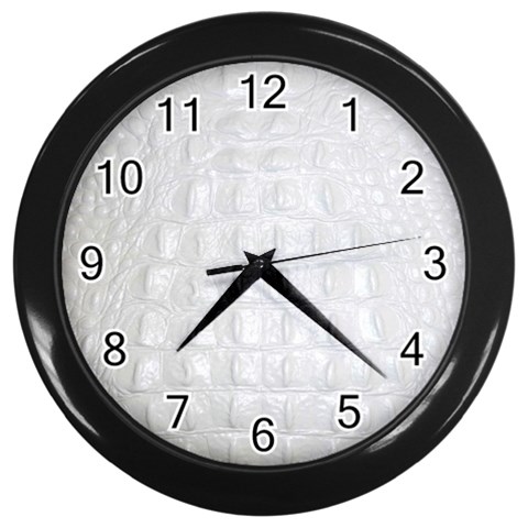 Ll Alligator White Wall Clock (Black) from ArtsNow.com Front